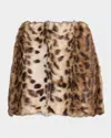 Aknvas Lis Faux Fur Mini Skirt In Brown