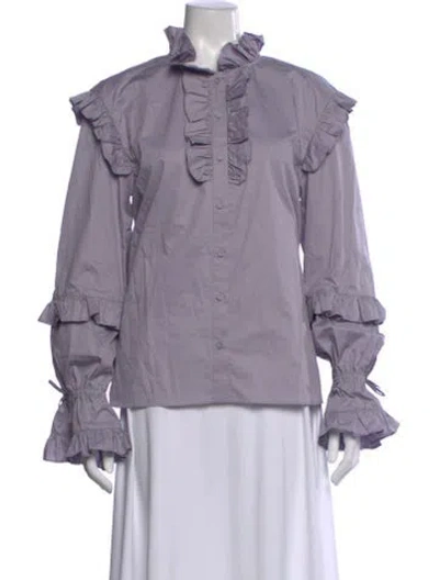 Pre-owned Aknvas Long Sleeve Blouse In Purple
