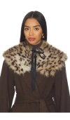 Aknvas Lynx Faux Fur Collar In Animal Print