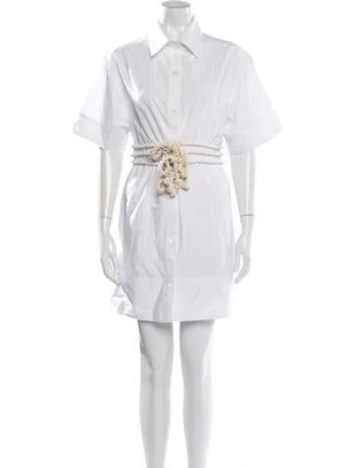 Pre-owned Aknvas Mini Dress In White
