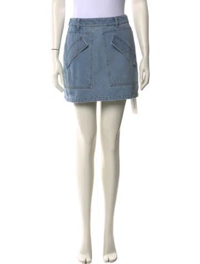 Pre-owned Aknvas Mini Skirt In Blue