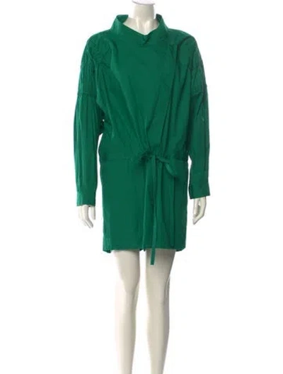 Pre-owned Aknvas Mock Neck Romper In Green
