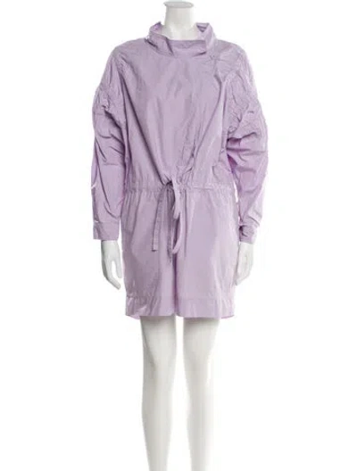 Pre-owned Aknvas Mock Neck Romper In Purple