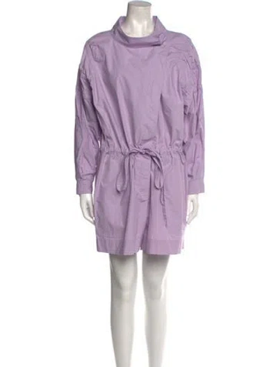 Pre-owned Aknvas Mock Neck Romper In Purple