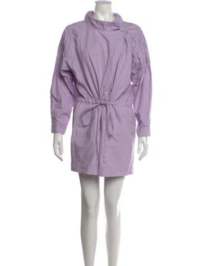 Pre-owned Aknvas Mock Neck Romper In Purple