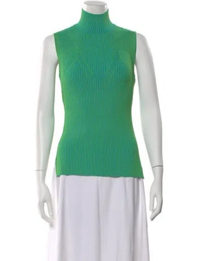 Pre-owned Aknvas Mock Neck Sleeveless Top W/ Tags In Green