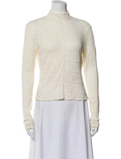 Pre-owned Aknvas Mock Neck Sweater In Neutral