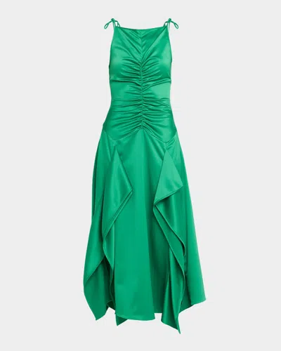 Aknvas Morgan Satin Gown In Green
