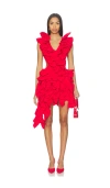 Aknvas Olive Ruffle Dress In Red