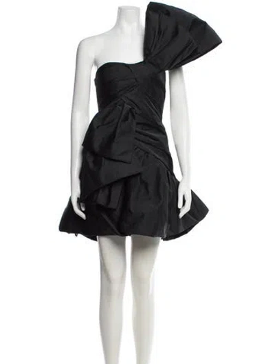 Pre-owned Aknvas One-shoulder Mini Dress In Black