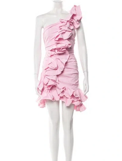Pre-owned Aknvas One-shoulder Mini Dress W/ Tags In Pink