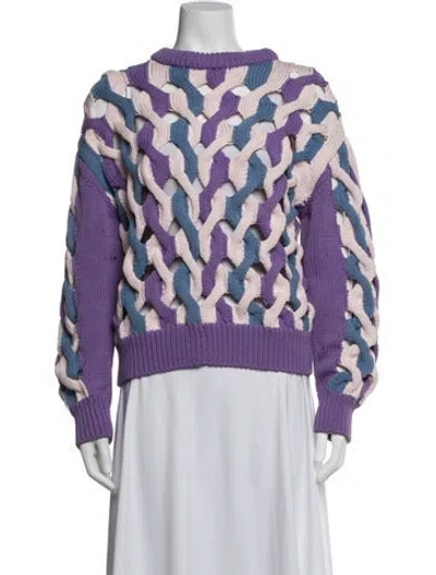 Pre-owned Aknvas Patterned Crew Neck Sweater In Multicolor