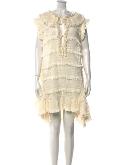 Pre-owned Aknvas Patterned Mini Dress In Neutrals