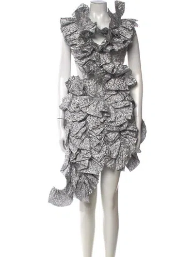 Pre-owned Aknvas Patterned Mini Dress W/ Tags In Multicolor