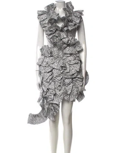 Pre-owned Aknvas Patterned Mini Dress W/ Tags In Multicolor