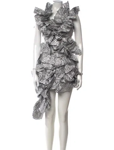 Pre-owned Aknvas Patterned Mini Dress W/ Tags In Multicolor