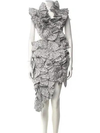 Pre-owned Aknvas Printed Knee-length Dress W/ Tags In Multi