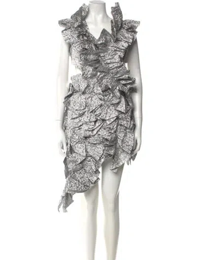 Pre-owned Aknvas Printed Knee-length Dress W/ Tags In Multicolor