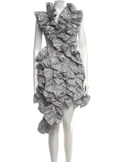 Pre-owned Aknvas Printed Mini Dress W/ Tags In Multicolor
