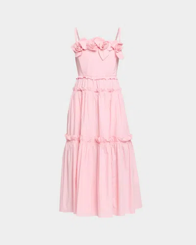 Aknvas Rach Poplin Midi Dress In Pink