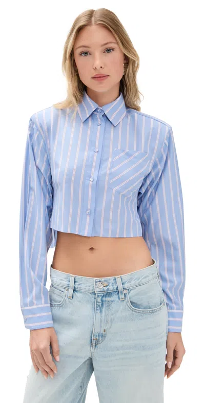 Aknvas Randall Blue Stripe Long Sleeve Top Maya Blue Stripe