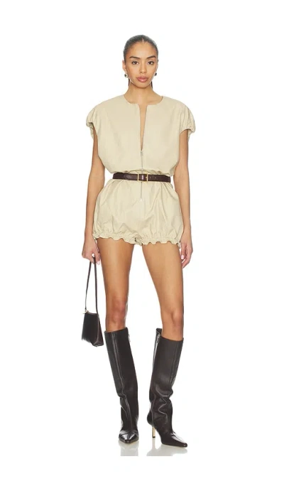 Aknvas Rayne Canvas Cocoon Onesie In Tan