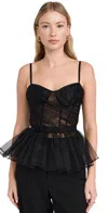 Aknvas Rina Bustier Top Noir In Noir