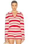 Aknvas Rowan Two Toned Knit Crop Top In Anemone