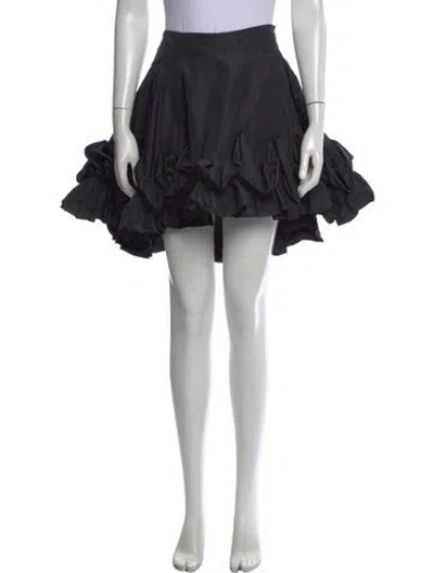 Pre-owned Aknvas Ruffle Embellishment Mini Skirt In Black