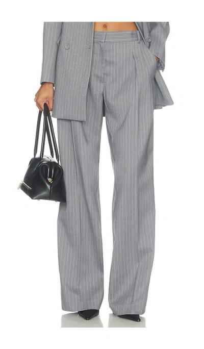 Aknvas Rune Grey & White Pin Stripe Trousers In 灰色 & 白色