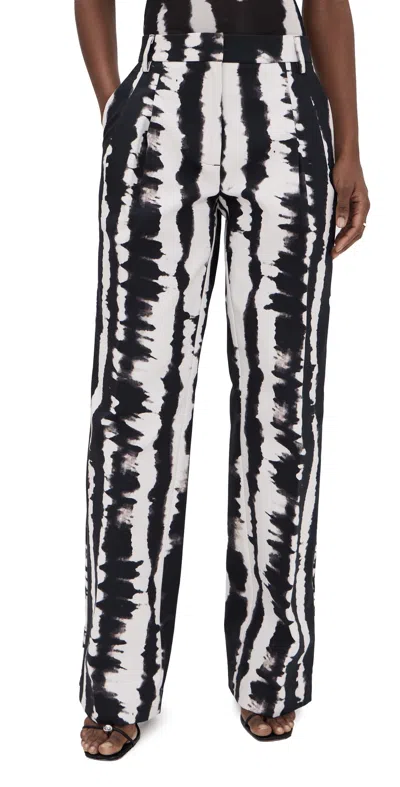 Aknvas Rune Tie Dye Trousers Black White In Multi