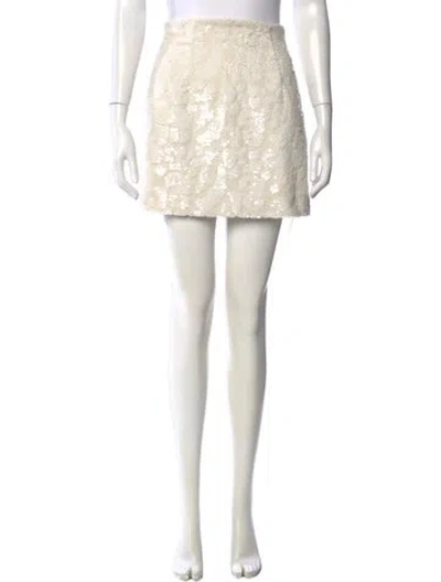 Pre-owned Aknvas Sequin Mini Skirt In Neutral