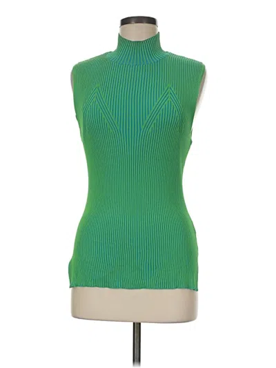 Pre-owned Aknvas Sleeveless Top Green Halter Neckline Tops