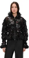 Aknvas Sofie Sequin Lace Jacket In Black
