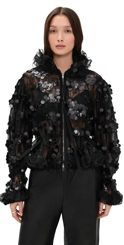 AKNVAS SOFIE SEQUIN LACE JACKET BLACK