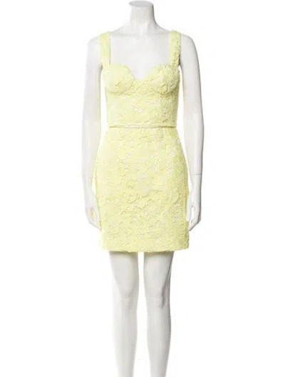 Pre-owned Aknvas Square Neckline Mini Dress W/ Tags In Yellow