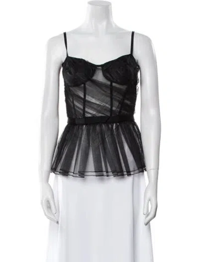 Pre-owned Aknvas Square Neckline Sleeveless Top W/ Tags In Black