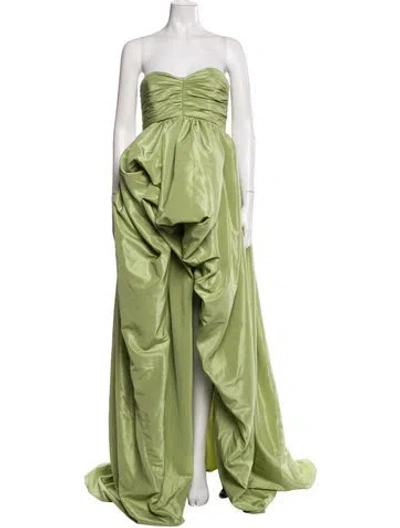 Pre-owned Aknvas Strapless Long Dress W/ Tags In Green