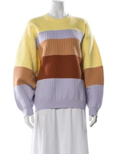 Pre-owned Aknvas Striped Crew Neck Sweater In Multi