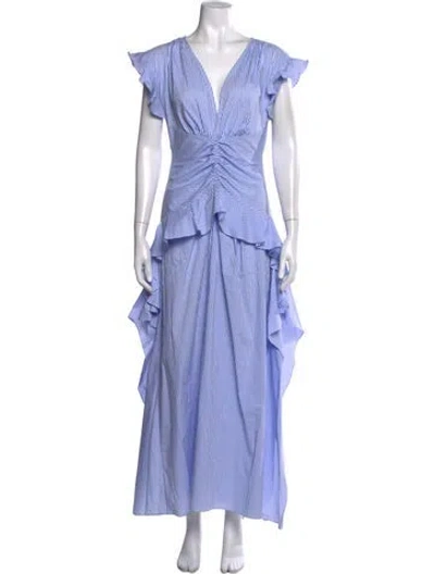 Pre-owned Aknvas Striped Long Dress In Multi
