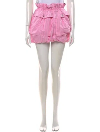 Pre-owned Aknvas Striped Mini Skirt In Pink