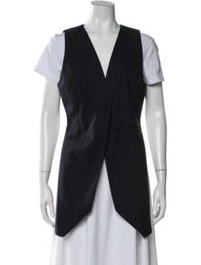 Pre-owned Aknvas Striped Vest W/ Tags In Blue