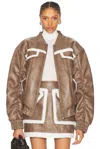 Aknvas Thea Sherpa Bomber In Peau Lainee