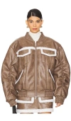 Aknvas Thea Sherpa Bomber In Brown