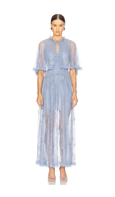 Aknvas Tissy Lace Gown With Detachable Slip In Blue