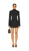 Aknvas Toni Navy Pin Stripe Dress In Black