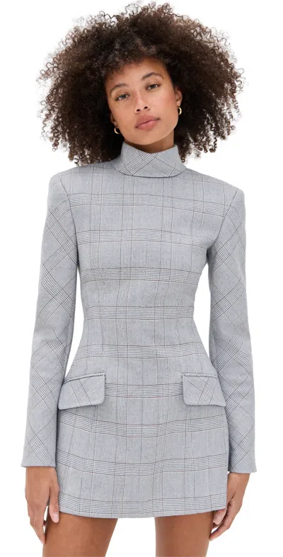 Aknvas Toni Plaid Dress Grey Plaid In Gray