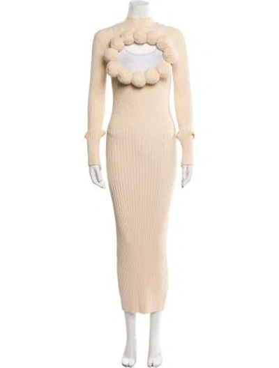 Pre-owned Aknvas Turtleneck Long Dress W/ Tags In Neutral