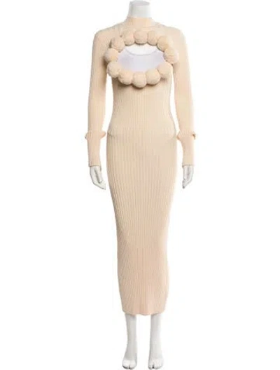 Pre-owned Aknvas Turtleneck Long Dress W/ Tags In Neutral