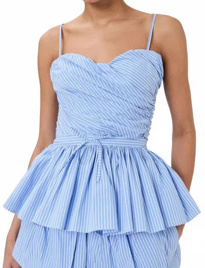 Aknvas Val Corset Top In Cerulean Stripe In Blue